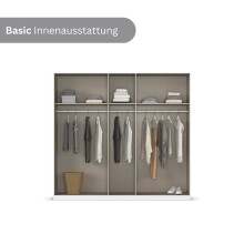 Drehtürenschrank >Acero< in grau metallic / Spiegel - 226x210x54 (BxHxT)