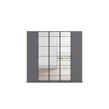 Drehtürenschrank >Acero< in grau metallic / Spiegel - 226x210x54 (BxHxT)