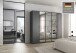 Drehtürenschrank >Acero< in grau metallic / Spiegel - 226x210x54 (BxHxT)