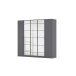 Drehtürenschrank >Acero< in grau metallic / Spiegel - 226x210x54 (BxHxT)