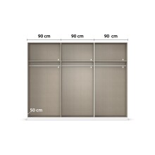 Drehtürenschrank >Acero< in grau metallic / Spiegel - 271x210x54 (BxHxT)