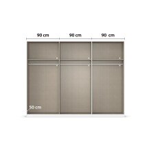 Drehtürenschrank >Acero< in grau metallic / Spiegel - 271x210x54 (BxHxT)