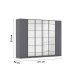 Drehtürenschrank >Acero< in grau metallic / Spiegel - 271x210x54 (BxHxT)