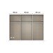 Drehtürenschrank >Acero< in grau metallic / Spiegel - 271x210x54 (BxHxT)