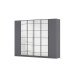 Drehtürenschrank >Acero< in grau metallic / Spiegel - 271x210x54 (BxHxT)
