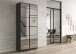 Drehtürenschrank >Acero< in Spiegel / grau metallic - 91x210x41 (BxHxT)