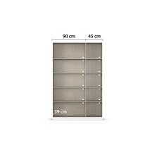 Drehtürenschrank >Acero< in Spiegel / grau metallic - 136x210x41 (BxHxT)