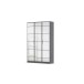 Drehtürenschrank >Acero< in Spiegel / grau metallic - 136x210x41 (BxHxT)