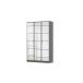 Drehtürenschrank >Acero< in Spiegel / grau metallic - 136x210x41 (BxHxT)