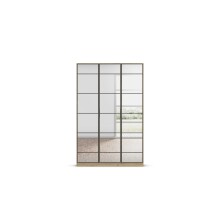 Drehtürenschrank >Acero< in Spiegel / Eiche Artisan - 136x210x41 (BxHxT)