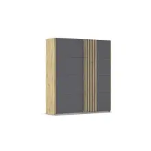 Schwebetürenschrank >Mosbach< grau metallic /...