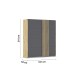 Schwebetürenschrank >Mosbach< grau metallic / Eiche Artisan - 181x210x62 (BxHxT)