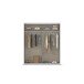 Schwebetürenschrank >Mosbach< grau metallic / Eiche Artisan - 181x210x62 (BxHxT)