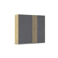 Schwebetürenschrank >Mosbach< in grau metallic...