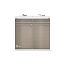 Schwebetürenschrank >Mosbach< in grau metallic / Eiche Artisan - 226x210x62 (BxHxT)