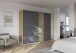 Schwebetürenschrank >Mosbach< in grau metallic / Eiche Artisan - 226x210x62 (BxHxT)