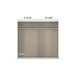 Schwebetürenschrank >Mosbach< in grau metallic / Eiche Artisan - 226x210x62 (BxHxT)