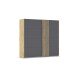 Schwebetürenschrank >Mosbach< in grau metallic / Eiche Artisan - 226x210x62 (BxHxT)