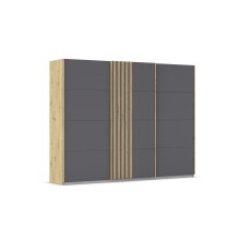 Schwebetürenschrank >Mosbach< in grau metallic...