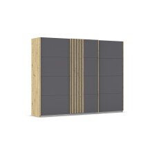 Schwebetürenschrank >Mosbach< in grau metallic...