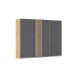 Schwebetürenschrank >Mosbach< in grau metallic / Eiche Artisan - 271x210x62 (BxHxT)
