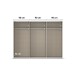 Schwebetürenschrank >Mosbach< in grau metallic / Eiche Artisan - 271x210x62 (BxHxT)