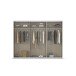 Schwebetürenschrank >Mosbach< in grau metallic / Eiche Artisan - 271x210x62 (BxHxT)