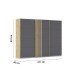 Schwebetürenschrank >Mosbach< in grau metallic / Eiche Artisan - 271x210x62 (BxHxT)