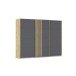 Schwebetürenschrank >Mosbach< in grau metallic / Eiche Artisan - 271x210x62 (BxHxT)