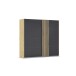 Schwebetürenschrank >Mosbach< in Glas basalt / Eiche Artisan - 226x210x62 (BxHxT)