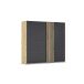 Schwebetürenschrank >Mosbach< in Glas basalt / Eiche Artisan - 226x210x62 (BxHxT)