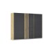 Schwebetürenschrank >Mosbach< in Glas basalt / Eiche Artisan - 271x210x62 (BxHxT)