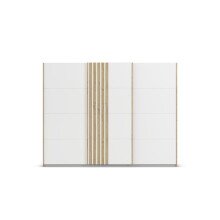 Schwebetürenschrank >Mosbach< in alpinweiß / Eiche Artisan - 271x210x62 (BxHxT)