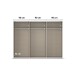Schwebetürenschrank >Mosbach< in Glas kristallweiß / Eiche Artisan - 271x210x62 (BxHxT)