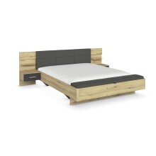 Bettanlage >Mosbach< in Eiche Artisan / basalt /...