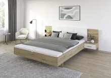 Bettanlage >Mosbach< in Eiche Artisan / weiß...