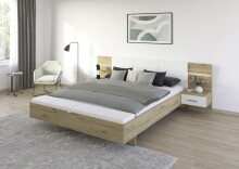 Bettanlage >Mosbach< in Eiche Artisan / weiß...