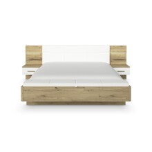 Bettanlage >Mosbach< in Eiche Artisan / weiß / alpinweiß - 265x93x245 (BxHxT)