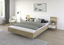 Bettanlage >Mosbach< in Eiche Artisan / weiß...