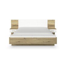 Bettanlage >Mosbach< in Eiche Artisan / weiß / alpinweiß - 265x93x245 (BxHxT)