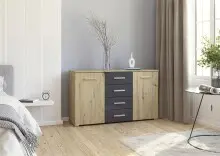 Sideboard >Mosbach< in Eiche Artisan / grau...