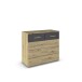 Kommode >Mosbach< in Eiche Artisan / grau metallic - 80x81x420 (BxHxT)