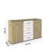Sideboard >Mosbach< in Eiche Artisan / alpinweiß - 120x81x42 (BxHxT)