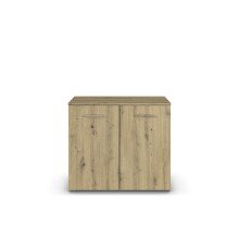 Kommode >Mosbach< in Eiche Artisan, Holzwerkstoff - 80x81x42cm (BxHxT)