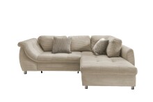Polsterecke >Allin< Bettfunktion, beige / grau-braun, Cord - 250x66x190cm (BxHxT)