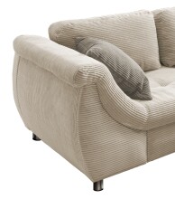 Polsterecke >Allin< Bettfunktion, beige / grau-braun, Cord - 250x66x190cm (BxHxT)