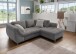 Polsterecke >Allin< Bettfunktion, grau / silber, Cord - 250x66x190cm (BxHxT)