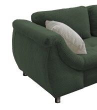 Polsterecke >Allin< Bettfunktion, moosgrün / silber, Cord - 250x66x190cm (BxHxT)