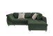 Polsterecke >Allin< Bettfunktion, moosgrün / silber, Cord - 250x66x190cm (BxHxT)