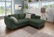 Polsterecke >Allin< Bettfunktion, moosgrün / silber, Cord - 250x66x190cm (BxHxT)